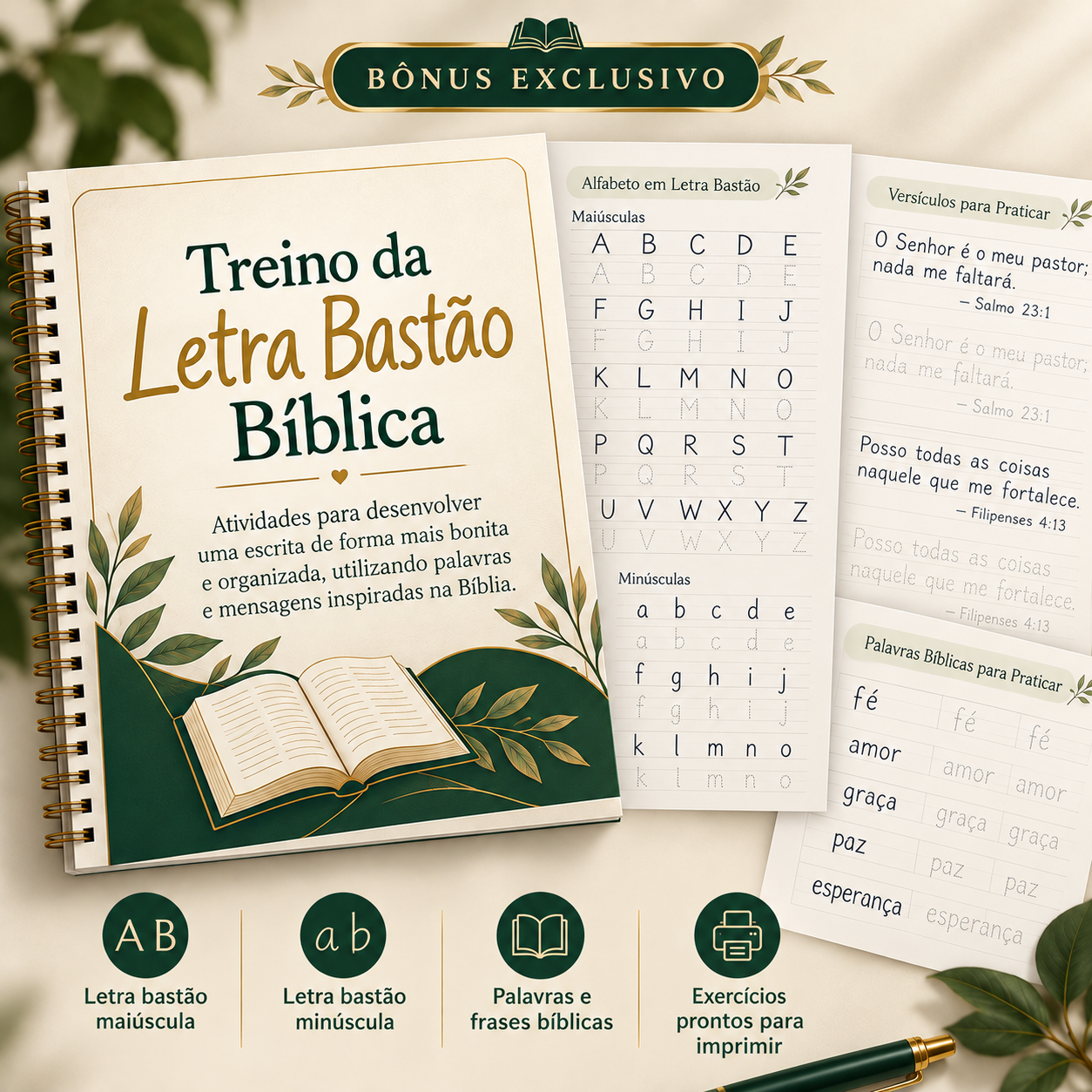 Treino da Letra Bastão Bíblica